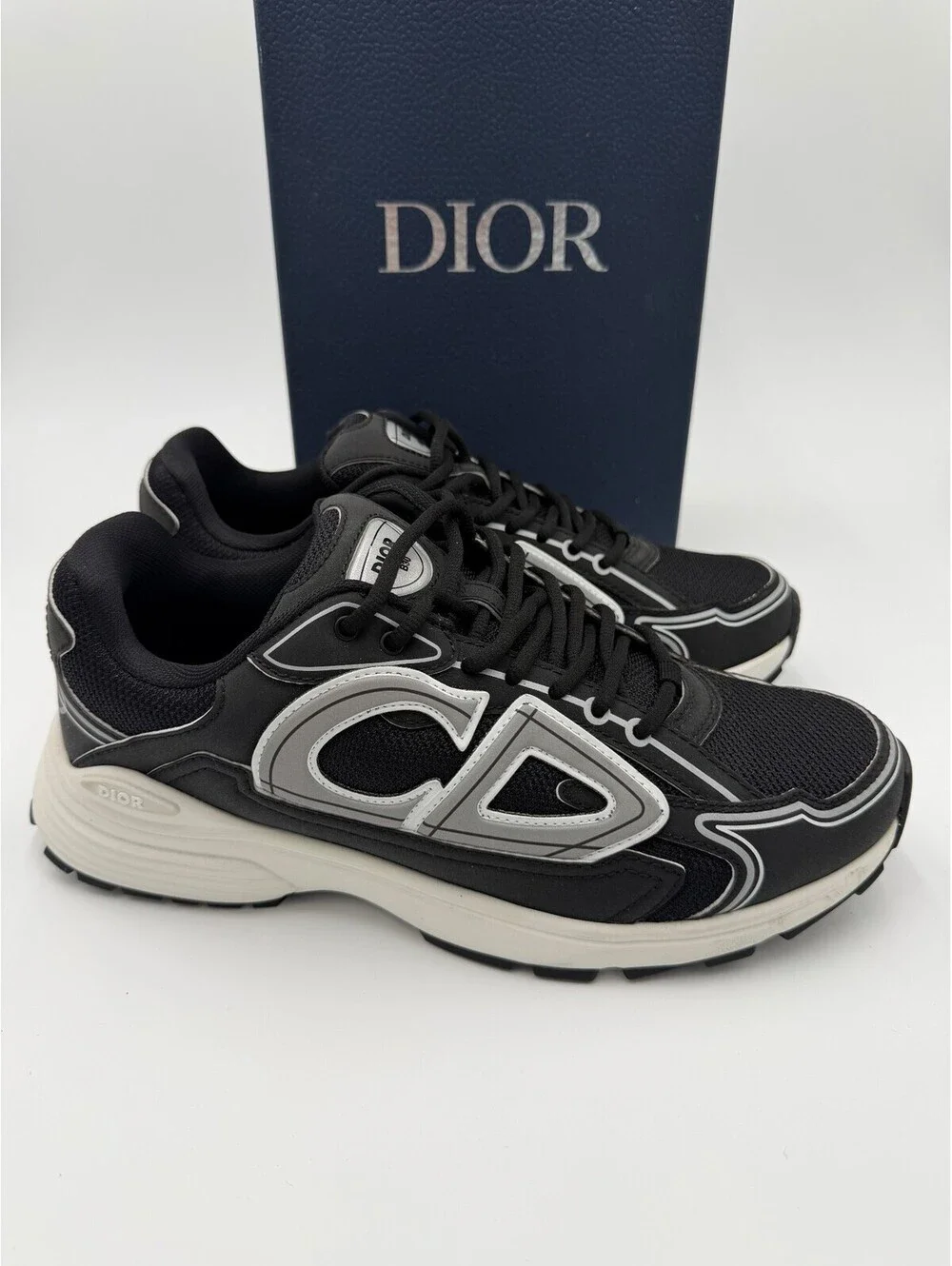 Dior B30 Black Silver White Sneakers Mens Size 9/42